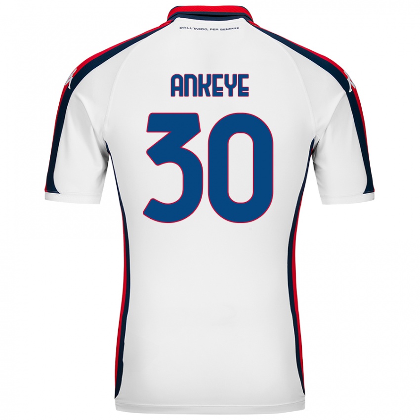 Femme Maillot David Ankeye #30 Blanc Tenues Extérieur 2024/25 T-Shirt Belgique