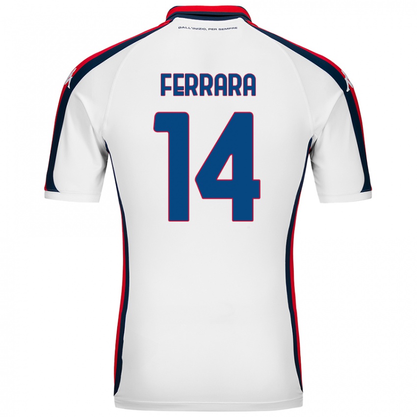 Femme Maillot Anastasia Ferrara #14 Blanc Tenues Extérieur 2024/25 T-Shirt Belgique