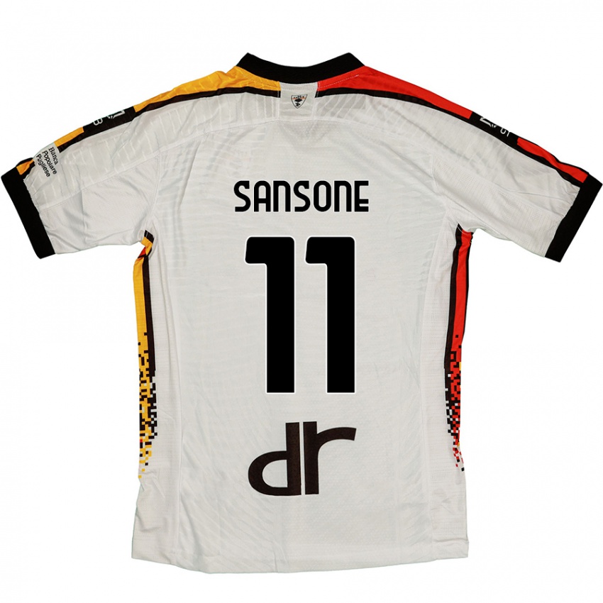 Dames Nicola Sansone #11 Wit Zwart Uitshirt Uittenue 2024/25 T-Shirt België