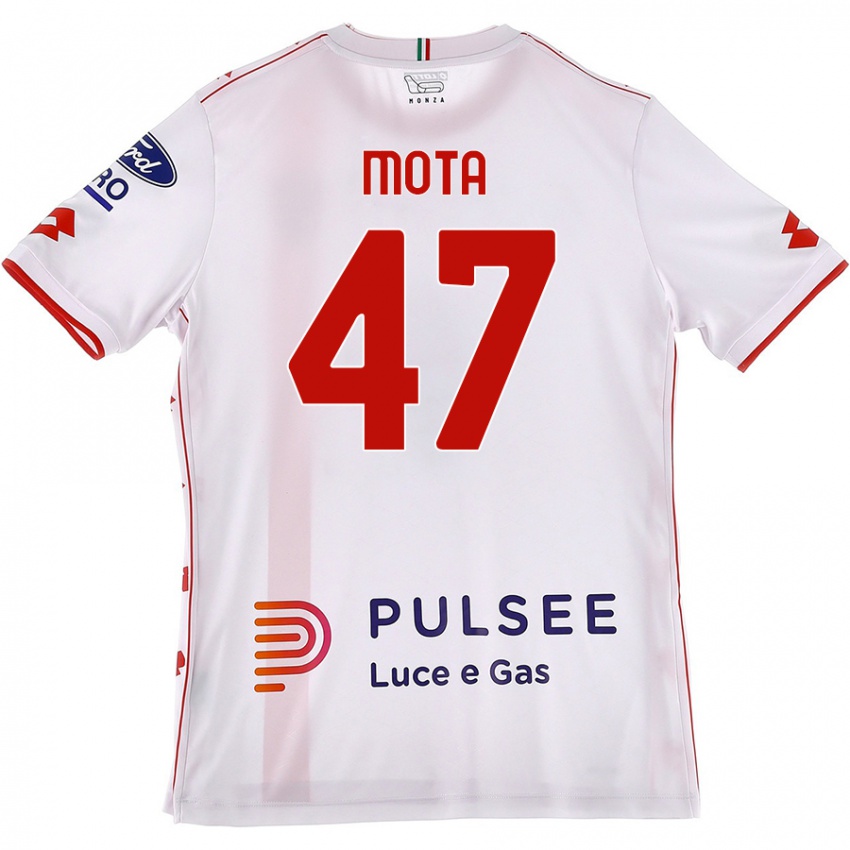 Femme Maillot Dany Mota #47 Blanc Rouge Tenues Extérieur 2024/25 T-Shirt Belgique