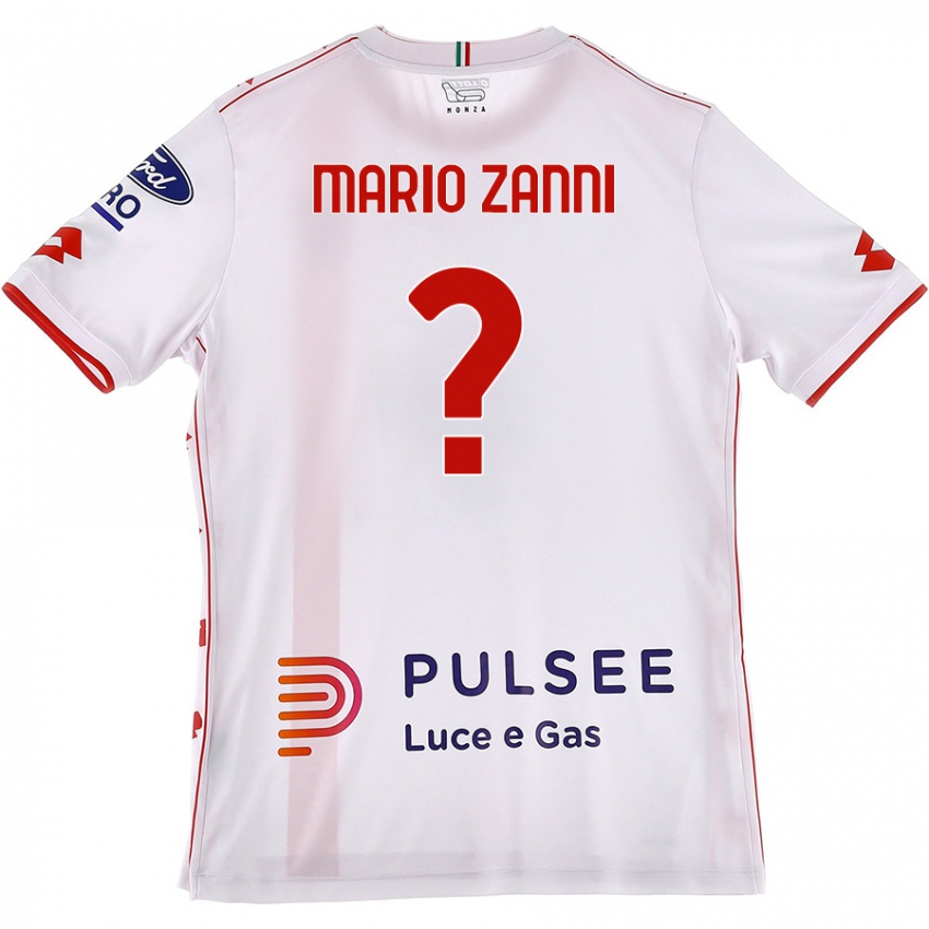 Femme Maillot Mario Zanni #0 Blanc Rouge Tenues Extérieur 2024/25 T-Shirt Belgique