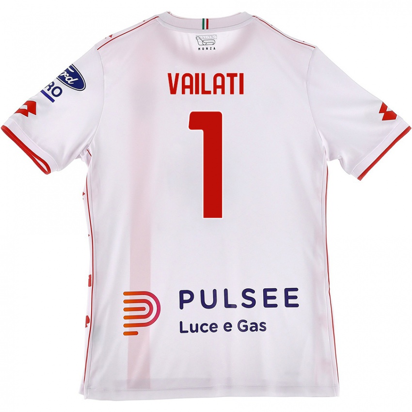 Femme Maillot Andrea Vailati #1 Blanc Rouge Tenues Extérieur 2024/25 T-Shirt Belgique