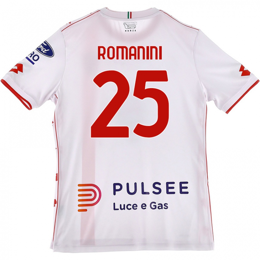 Femme Maillot Andrea Romanini #25 Blanc Rouge Tenues Extérieur 2024/25 T-Shirt Belgique