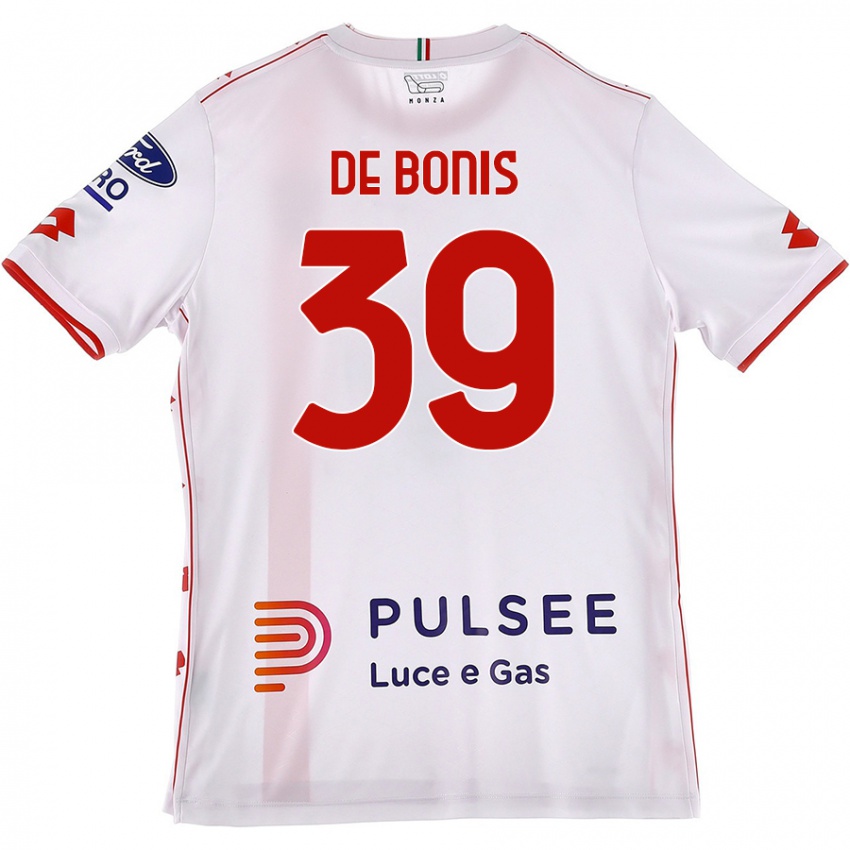 Femme Maillot Andrea De Bonis #39 Blanc Rouge Tenues Extérieur 2024/25 T-Shirt Belgique