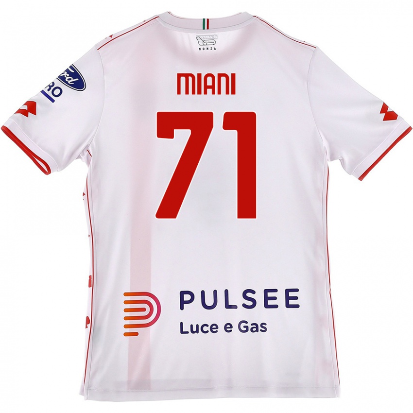 Femme Maillot Arthur Miani #71 Blanc Rouge Tenues Extérieur 2024/25 T-Shirt Belgique