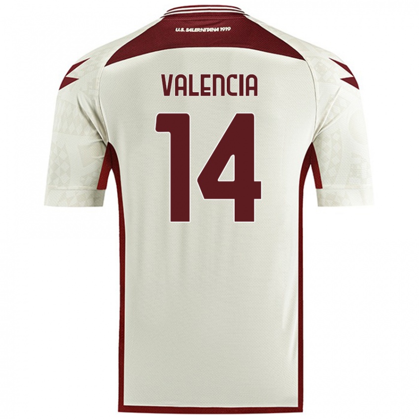 Femme Maillot Diego Valencia #14 Couleur Crème Tenues Extérieur 2024/25 T-Shirt Belgique