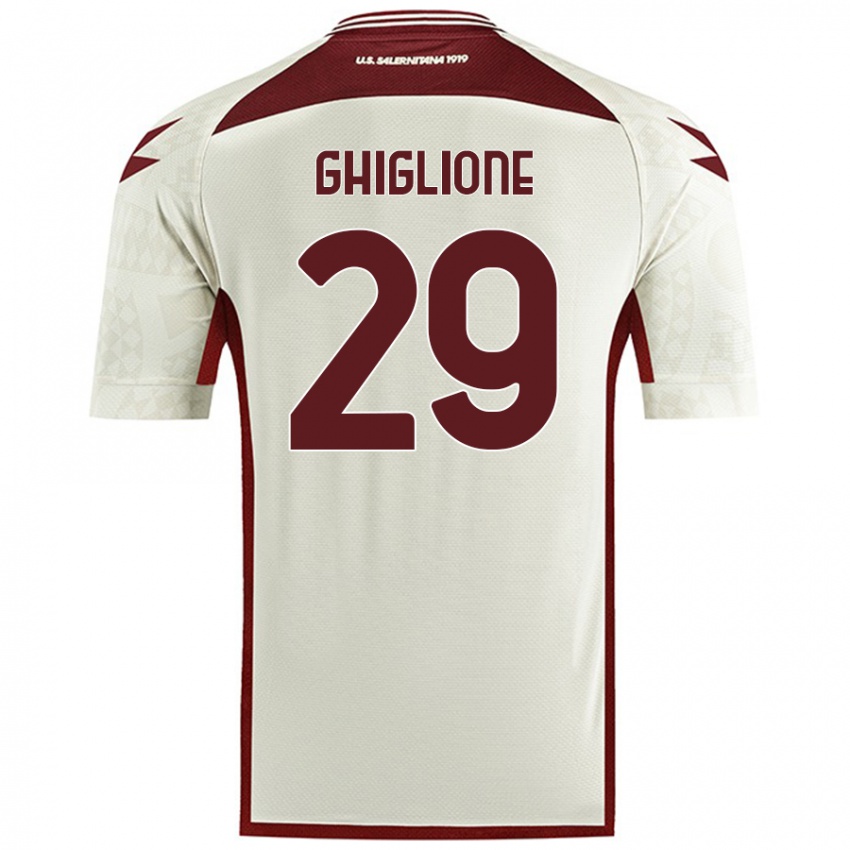 Femme Maillot Paolo Ghiglione #29 Couleur Crème Tenues Extérieur 2024/25 T-Shirt Belgique