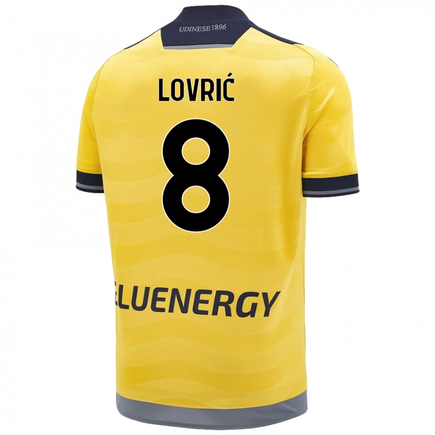 Femme Maillot Sandi Lovrić #8 Doré Tenues Extérieur 2024/25 T-Shirt Belgique