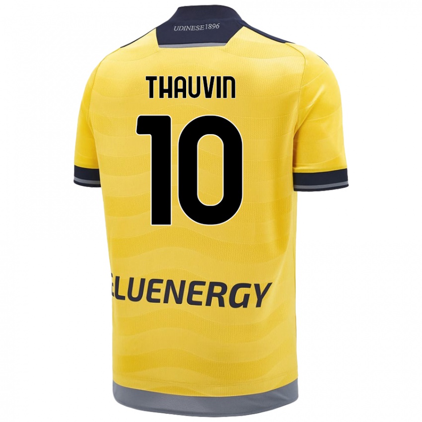 Femme Maillot Florian Thauvin #10 Doré Tenues Extérieur 2024/25 T-Shirt Belgique