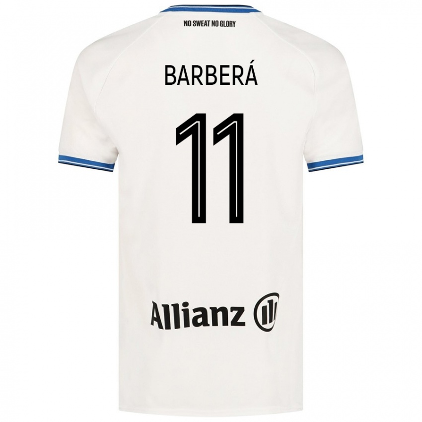 Femme Maillot Víctor Barberá #11 Blanc Tenues Extérieur 2024/25 T-Shirt Belgique