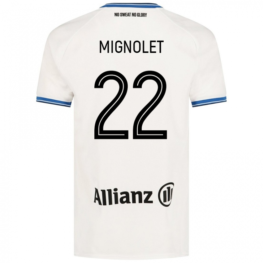 Femme Maillot Simon Mignolet #22 Blanc Tenues Extérieur 2024/25 T-Shirt Belgique