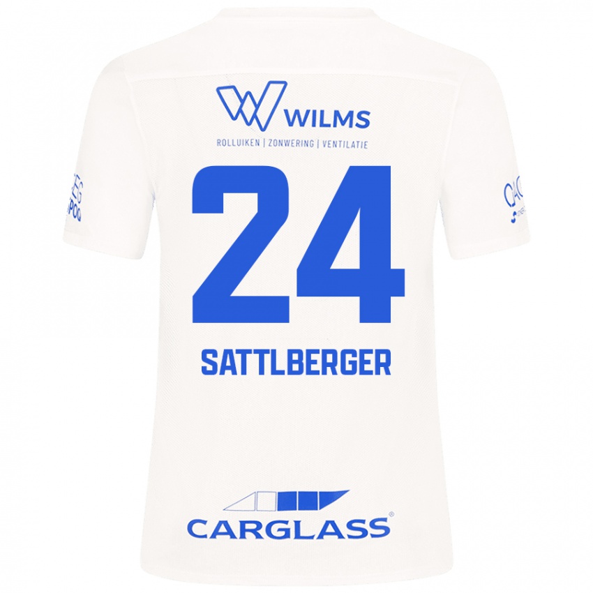 Femme Maillot Nikolas Sattlberger #24 Blanc Tenues Extérieur 2024/25 T-Shirt Belgique