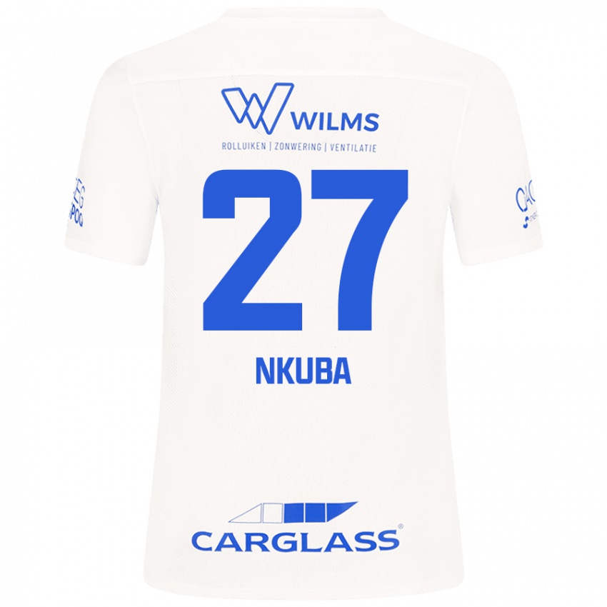 Femme Maillot Ken Nkuba #27 Blanc Tenues Extérieur 2024/25 T-Shirt Belgique