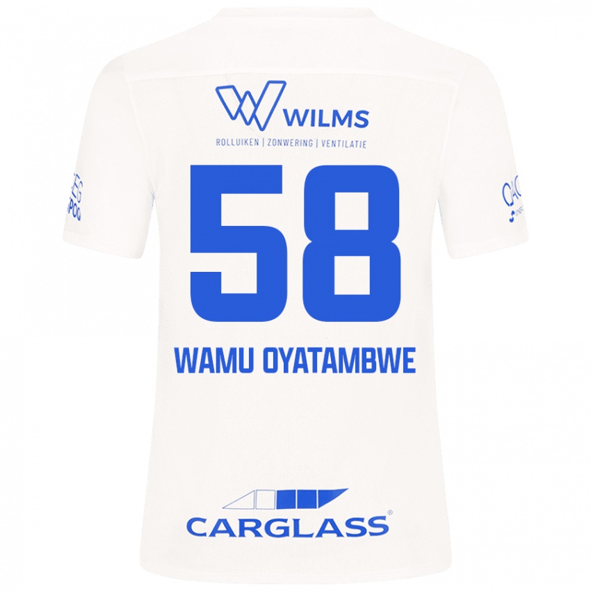 Femme Maillot Matthias Wamu Oyatambwe #58 Blanc Tenues Extérieur 2024/25 T-Shirt Belgique