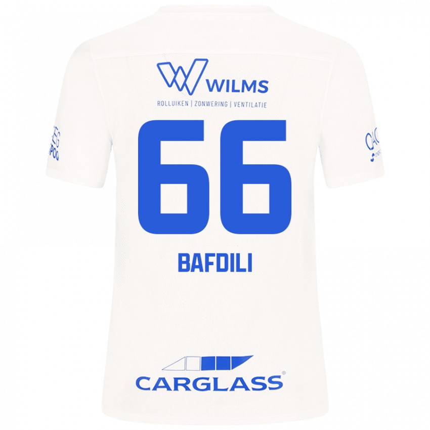 Femme Maillot Zaïd Bafdili #66 Blanc Tenues Extérieur 2024/25 T-Shirt Belgique