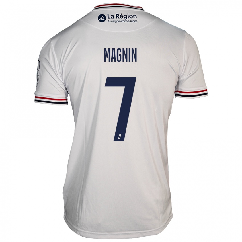 Femme Maillot Yohann Magnin #7 Blanc Tenues Extérieur 2024/25 T-Shirt Belgique