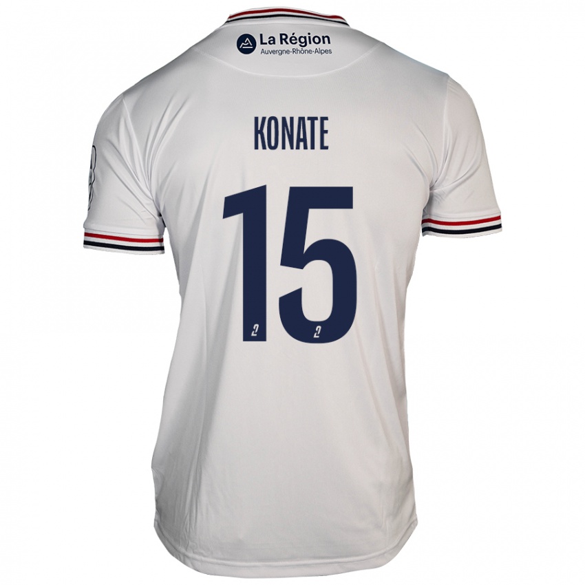 Femme Maillot Cheick Oumar Konaté #15 Blanc Tenues Extérieur 2024/25 T-Shirt Belgique