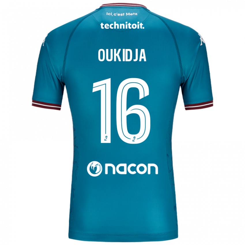 Dames Alexandre Oukidja #16 Blauw Petrol Uitshirt Uittenue 2024/25 T-Shirt België