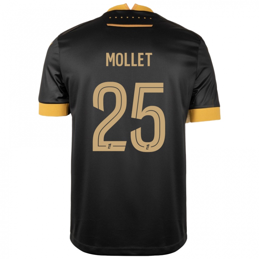 Dames Florent Mollet #25 Zwart Bruin Uitshirt Uittenue 2024/25 T-Shirt België