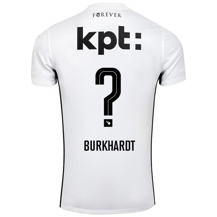 Femme Maillot Alessio Burkhardt #0 Blanc Noir Tenues Extérieur 2024/25 T-Shirt Belgique