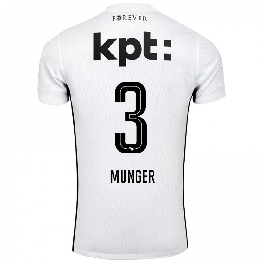 Femme Maillot Noa Münger #3 Blanc Noir Tenues Extérieur 2024/25 T-Shirt Belgique