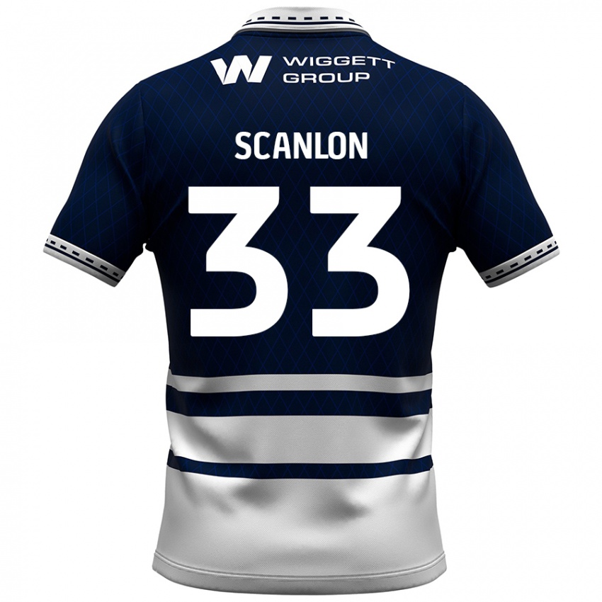 Kinderen Calum Scanlon #33 Marineblauw Wit Thuisshirt Thuistenue 2024/25 T-Shirt België