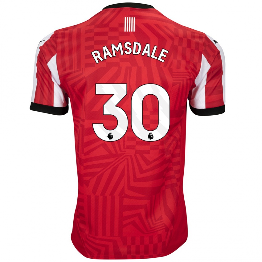 Kinderen Aaron Ramsdale #30 Rood Wit Thuisshirt Thuistenue 2024/25 T-Shirt België