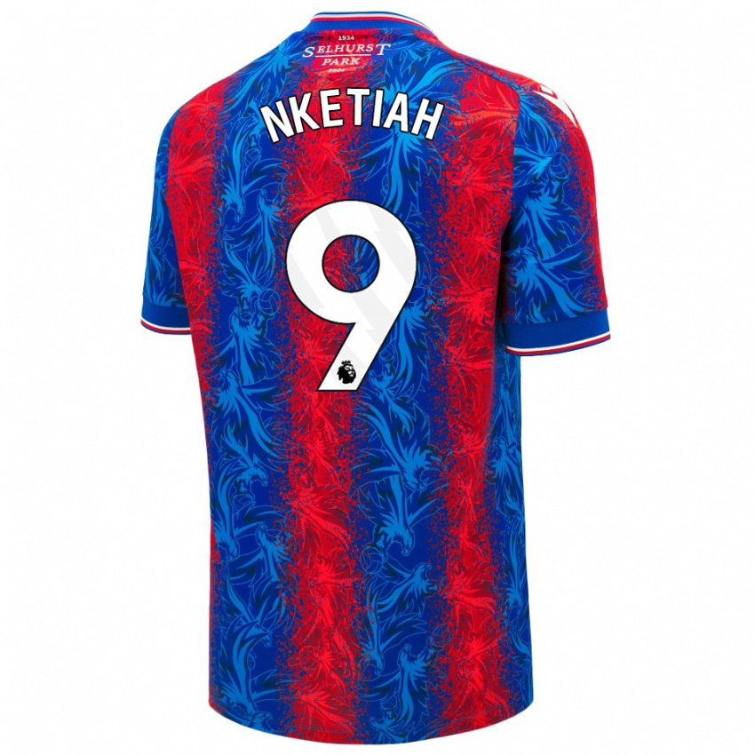 Kinder Eddie Nketiah #9 Rot Blauen Streifen Heimtrikot Trikot 2024/25 T-Shirt Belgien