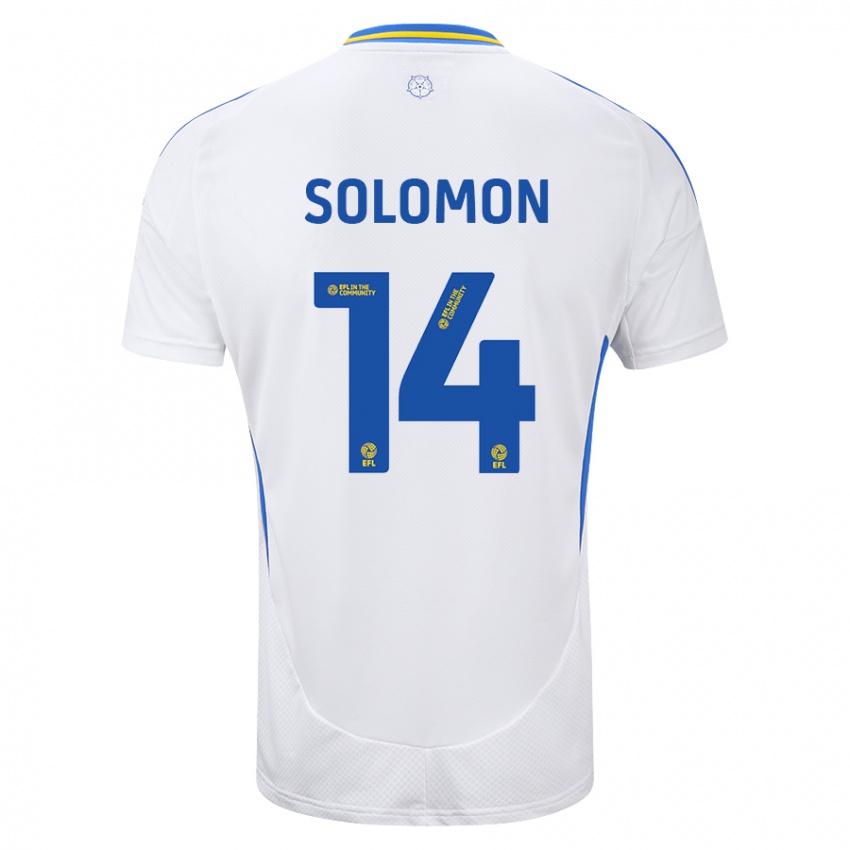 Kinderen Manor Solomon #14 Wit Blauw Thuisshirt Thuistenue 2024/25 T-Shirt België