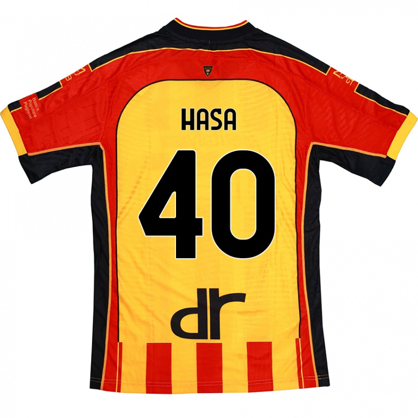 Kinderen Luis Hasa #40 Geel Rood Thuisshirt Thuistenue 2024/25 T-Shirt België