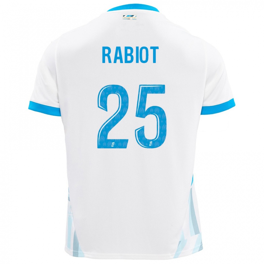 Kinderen Adrien Rabiot #25 Wit Hemelsblauw Thuisshirt Thuistenue 2024/25 T-Shirt België