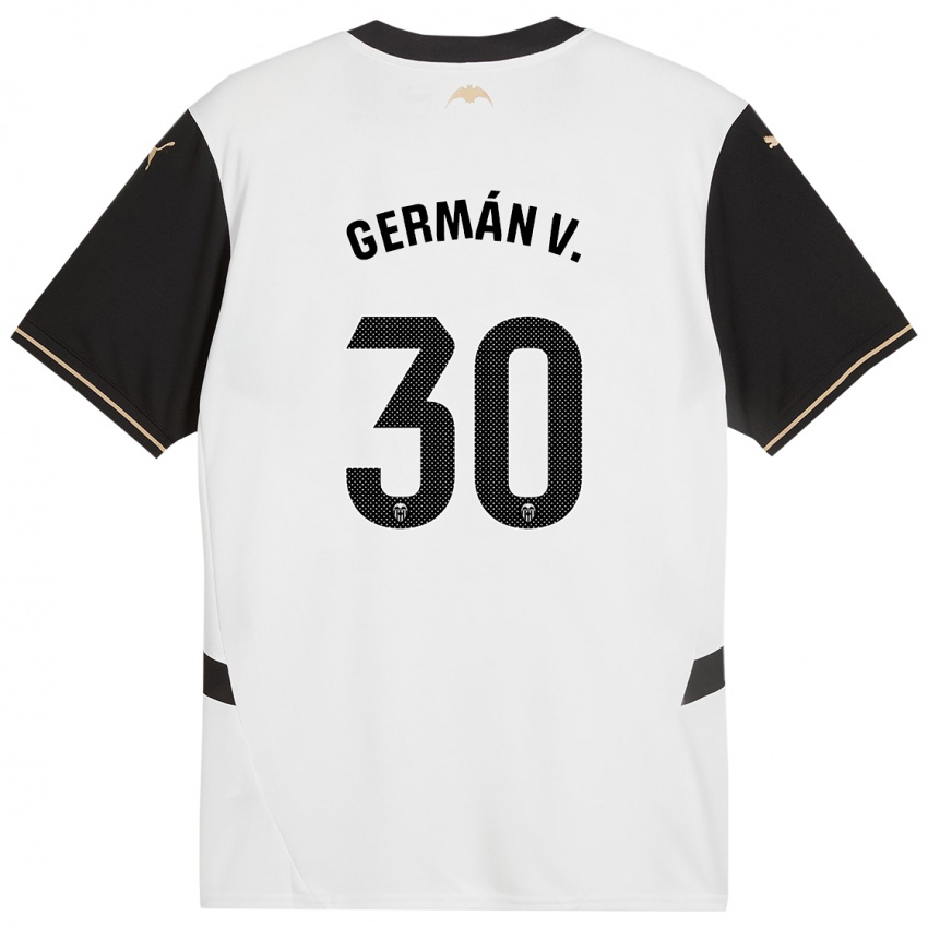 Kinderen German Valera #30 Wit Zwart Thuisshirt Thuistenue 2024/25 T-Shirt België