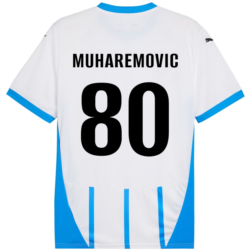 Kinderen Tarik Muharemovic #80 Wit Blauw Uitshirt Uittenue 2024/25 T-Shirt België