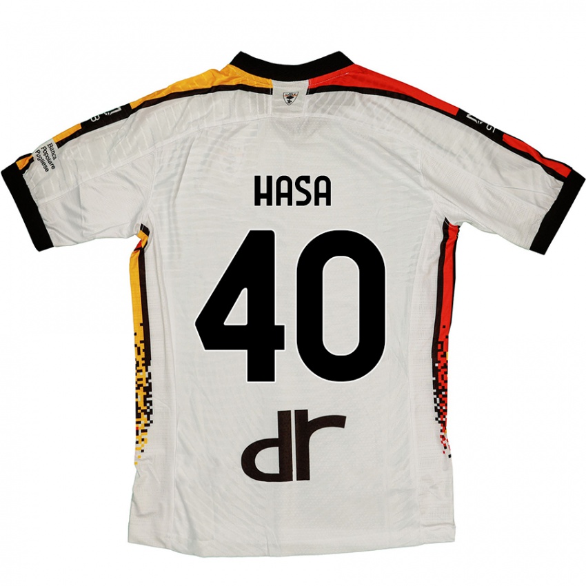 Kinderen Luis Hasa #40 Wit Zwart Uitshirt Uittenue 2024/25 T-Shirt België