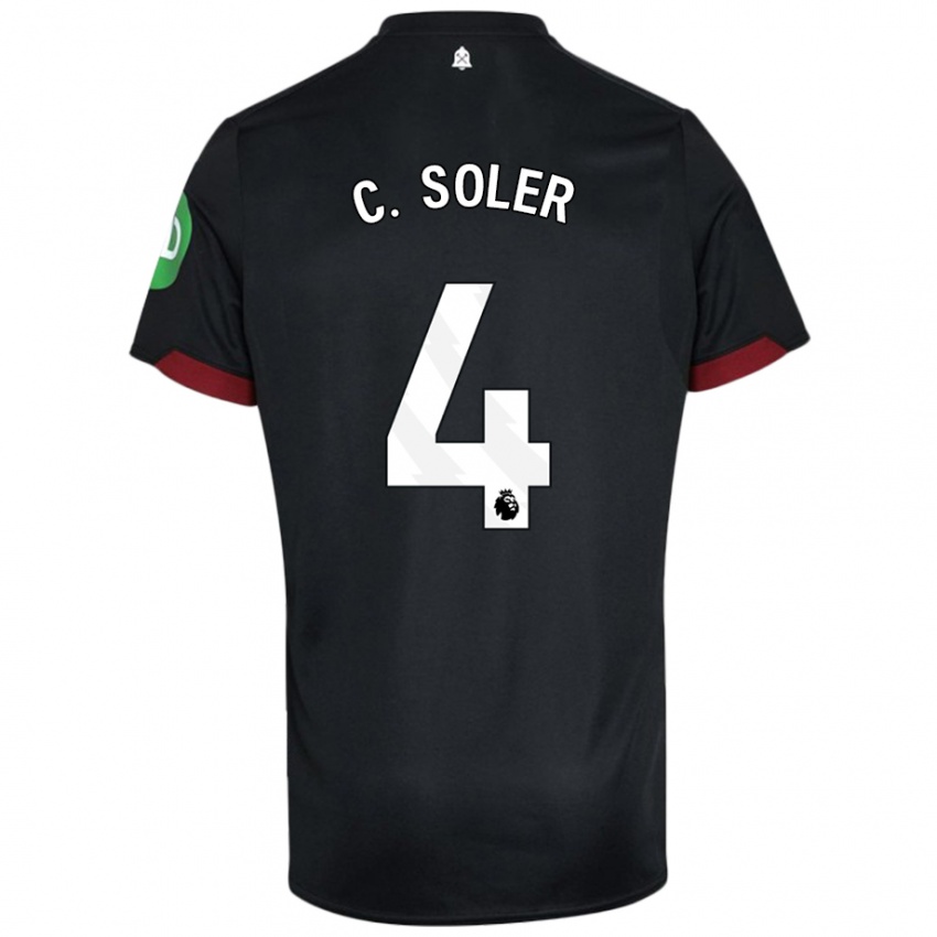 Kinderen Carlos Soler #4 Zwart Wit Uitshirt Uittenue 2024/25 T-Shirt België