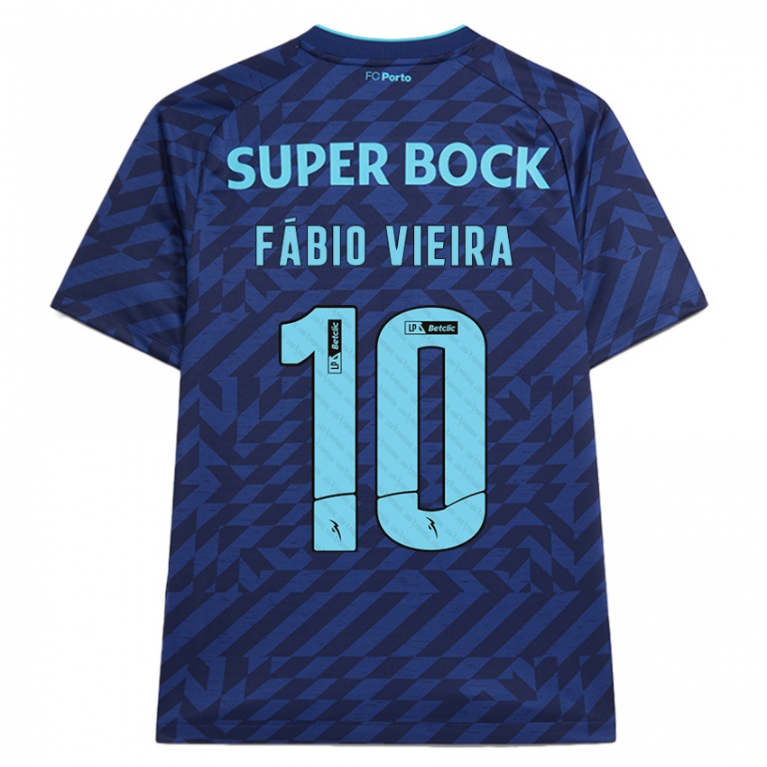 Kinderen Fabio Vieira #10 Marineblauw Thuisshirt Derde Tenue 2024/25 T-Shirt België