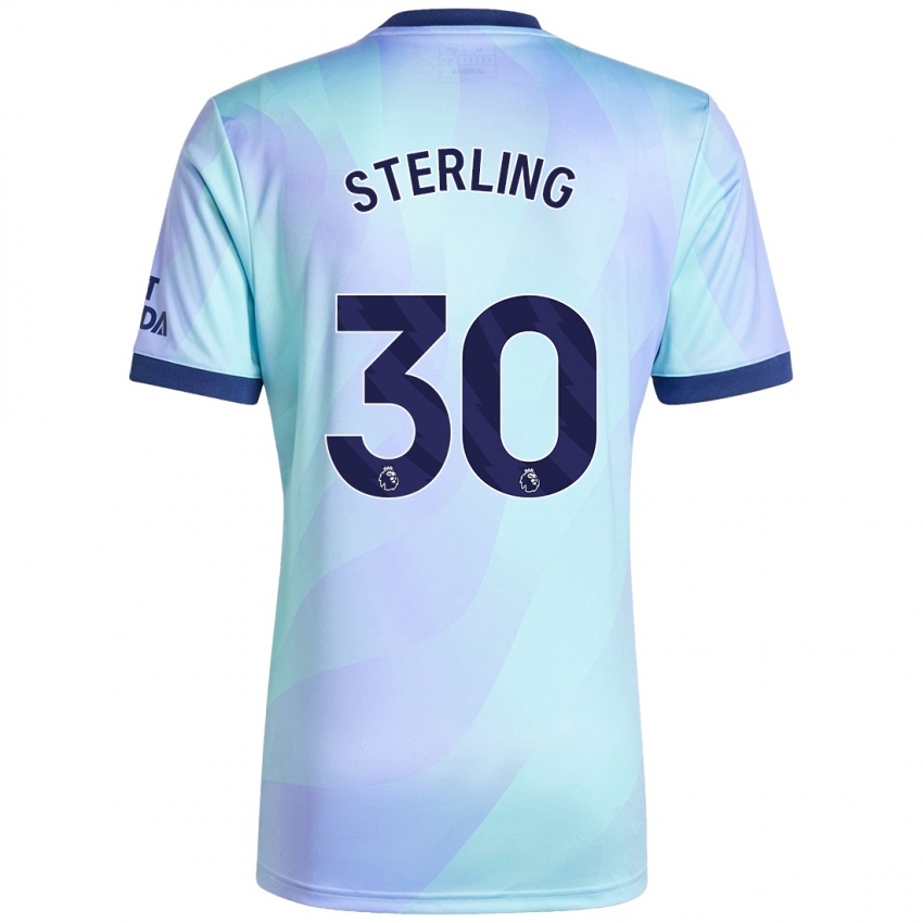 Kinder Raheem Sterling #30 Aquamarin Ausweichtrikot Trikot 2024/25 T-Shirt Belgien