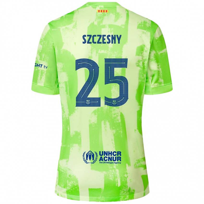 Kinderen Wojciech Szczesny #25 Limoen Thuisshirt Derde Tenue 2024/25 T-Shirt België