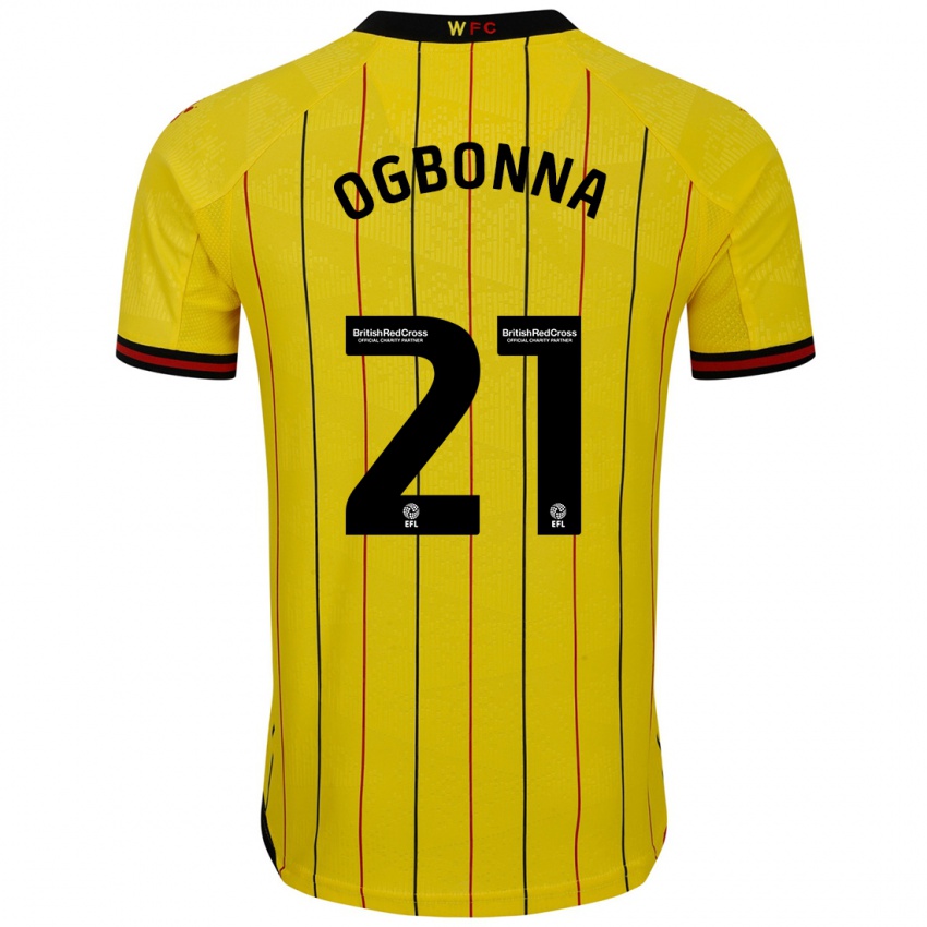 Enfant Maillot Angelo Ogbonna #21 Jaune Et Noir Tenues Domicile 2024/25 T-Shirt Belgique