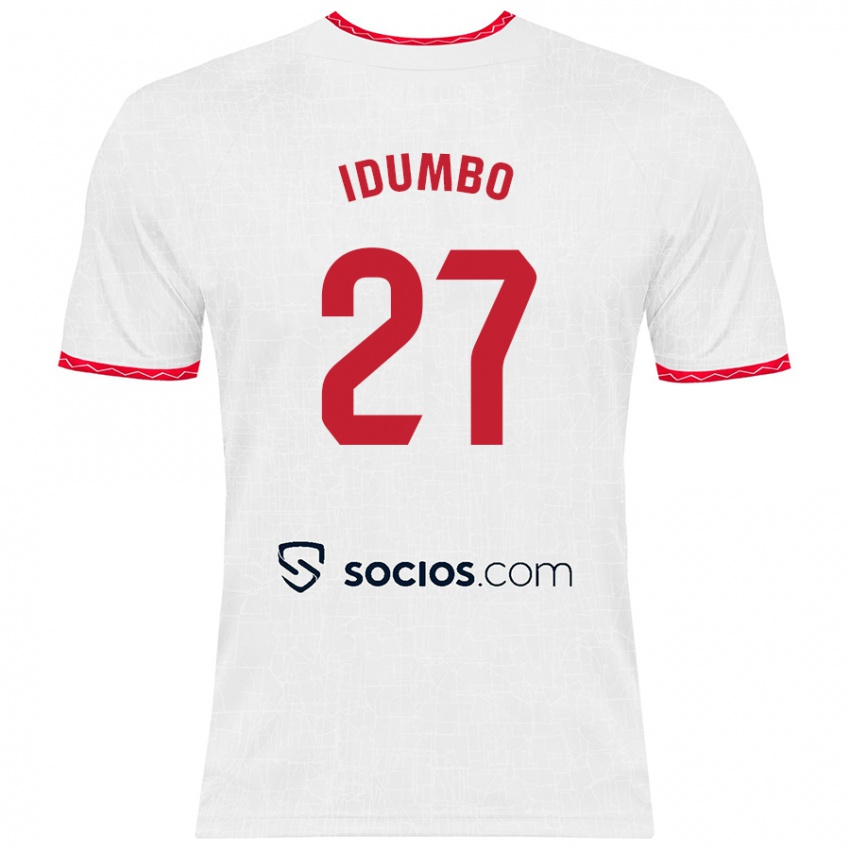 Kinder Stanis Idumbo Muzambo #27 Weiß Rot Heimtrikot Trikot 2024/25 T-Shirt Belgien