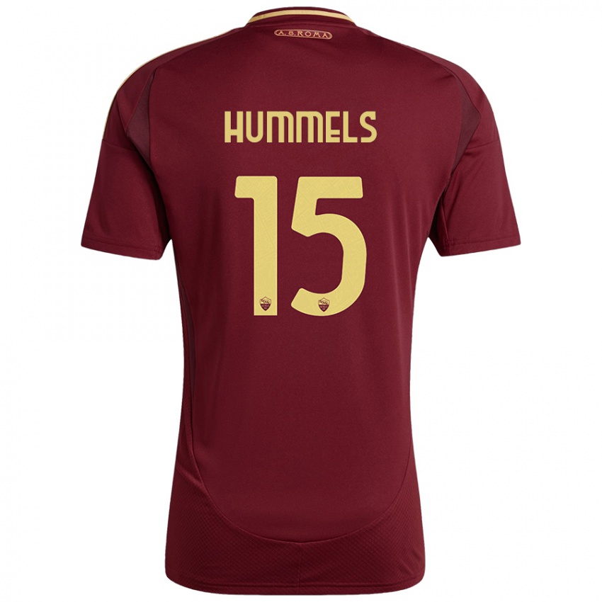 Kinderen Mats Hummels #15 Rood Bruin Goud Thuisshirt Thuistenue 2024/25 T-Shirt België