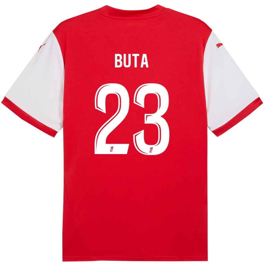 Kinder Aurélio Buta #23 Rot Weiß Heimtrikot Trikot 2024/25 T-Shirt Belgien