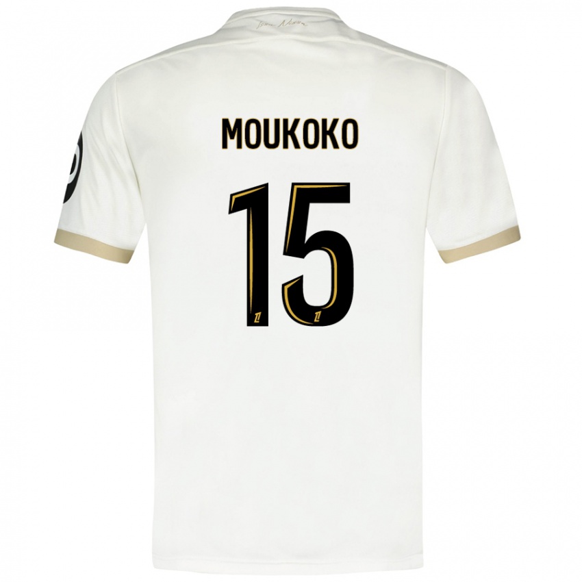 Kinderen Youssoufa Moukoko #15 Wit Goud Uitshirt Uittenue 2024/25 T-Shirt België