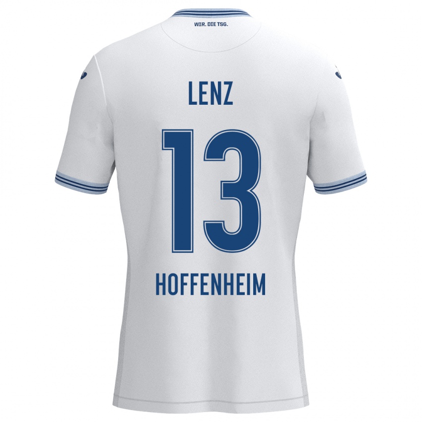 Kinder Christopher Lenz #13 Weiß Blau Auswärtstrikot Trikot 2024/25 T-Shirt Belgien