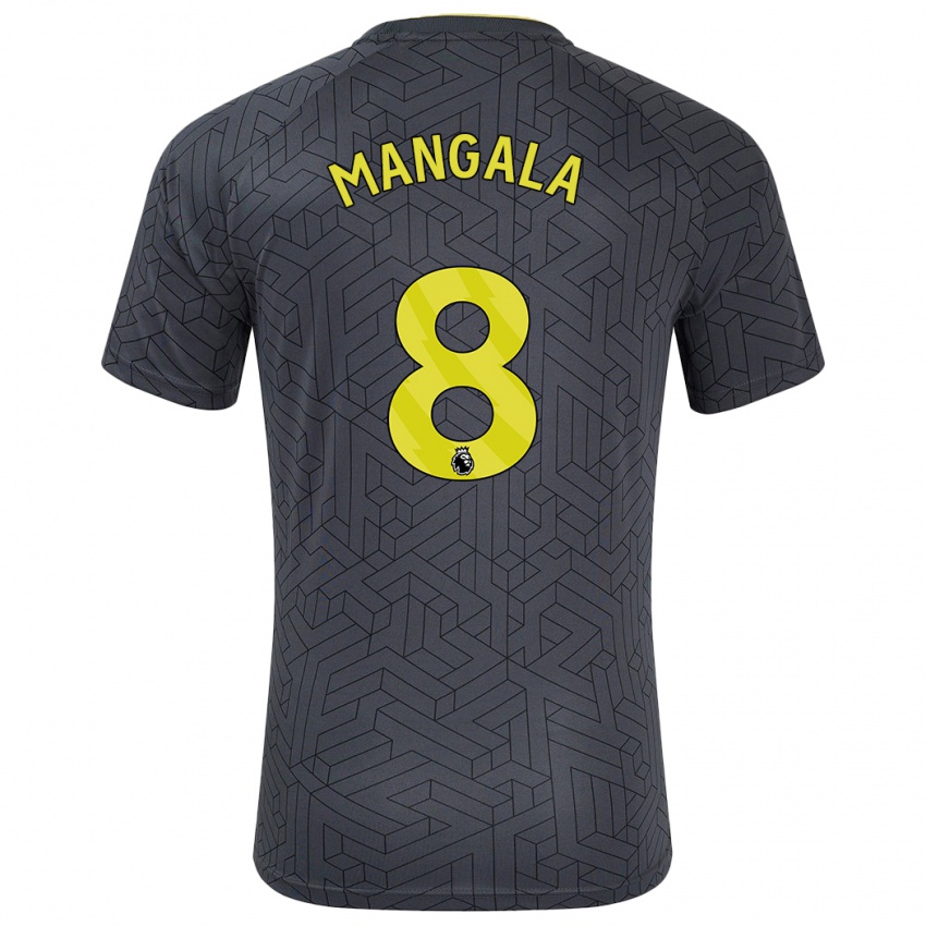 Kinder Orel Mangala #8 Schwarz Gelb Auswärtstrikot Trikot 2024/25 T-Shirt Belgien