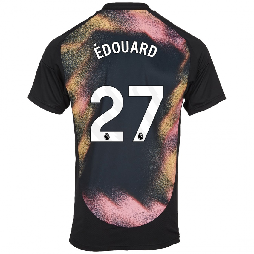 Kinder Odsonne Edouard #27 Schwarz Weiß Auswärtstrikot Trikot 2024/25 T-Shirt Belgien