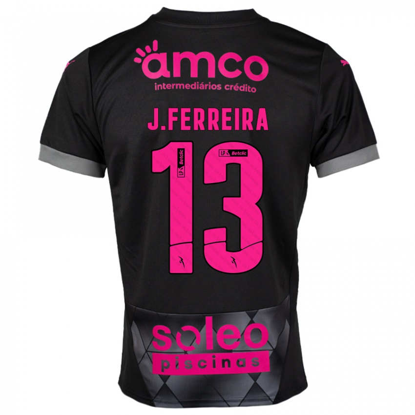 Kinderen João Ferreira #13 Zwart Roze Uitshirt Uittenue 2024/25 T-Shirt België