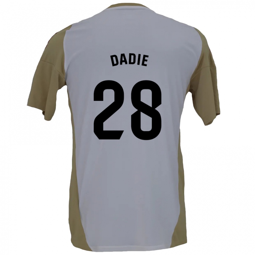 Kinderen Alberto Dadie #28 Bruin Wit Uitshirt Uittenue 2024/25 T-Shirt België