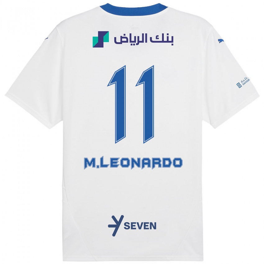 Kinderen Marcos Leonardo #11 Wit Blauw Uitshirt Uittenue 2024/25 T-Shirt België