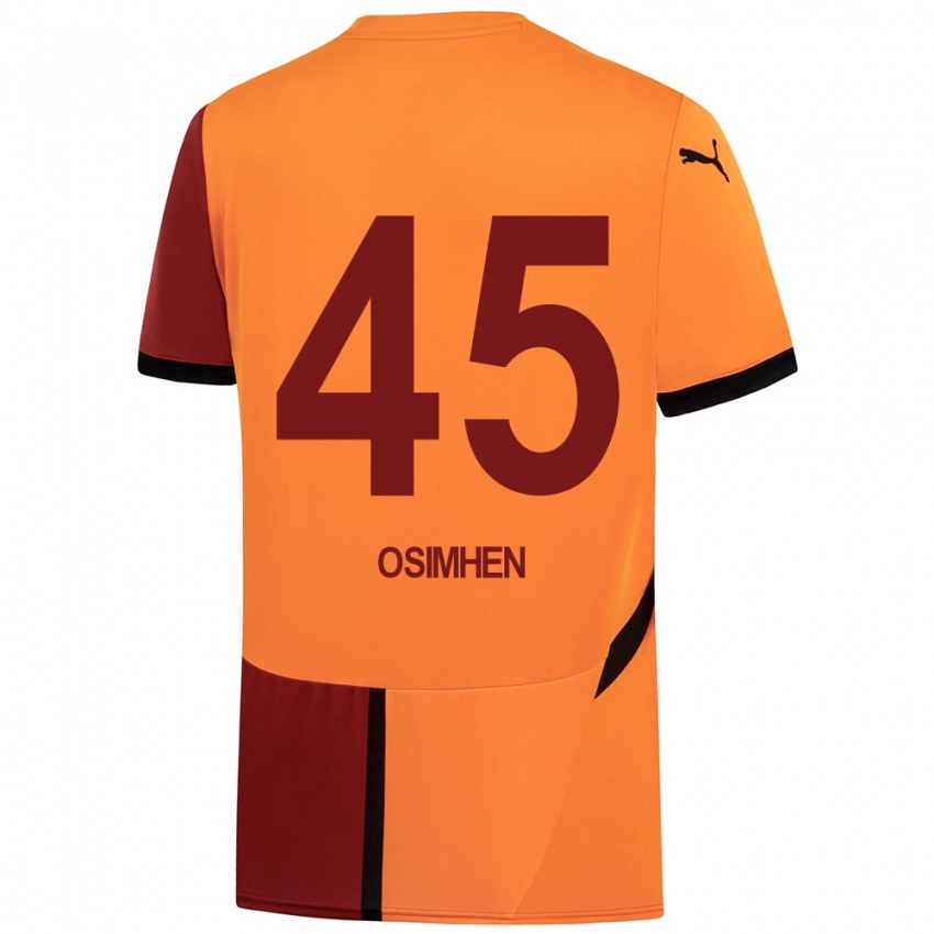 Kinder Victor Osimhen #45 Gelb Rot Heimtrikot Trikot 2024/25 T-Shirt Belgien